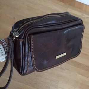 Tuscany Leather unisex choclate brown wristlet